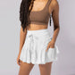 Women's Clothing Casual Lace Up Pleated Skirt Skirt