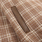 American Plaid Jacket Men's Baseball Uniforms Lapel PU Leather