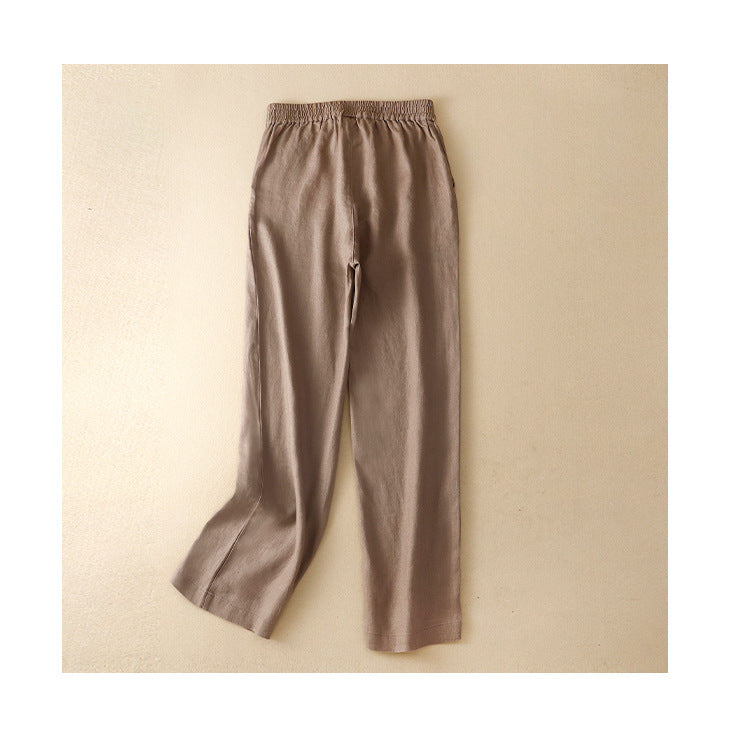 High Waist Straight Pants Drawstring Leisure