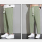 Ice Silk Quick-drying Pants Men's Thin Loose Straight Wide Leg Sports Casual Cropped Pants